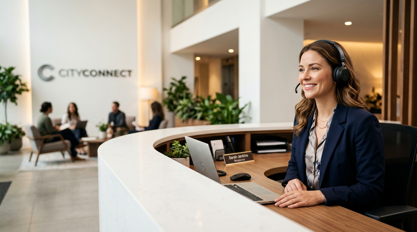 AI receptionist answering calls for a small business